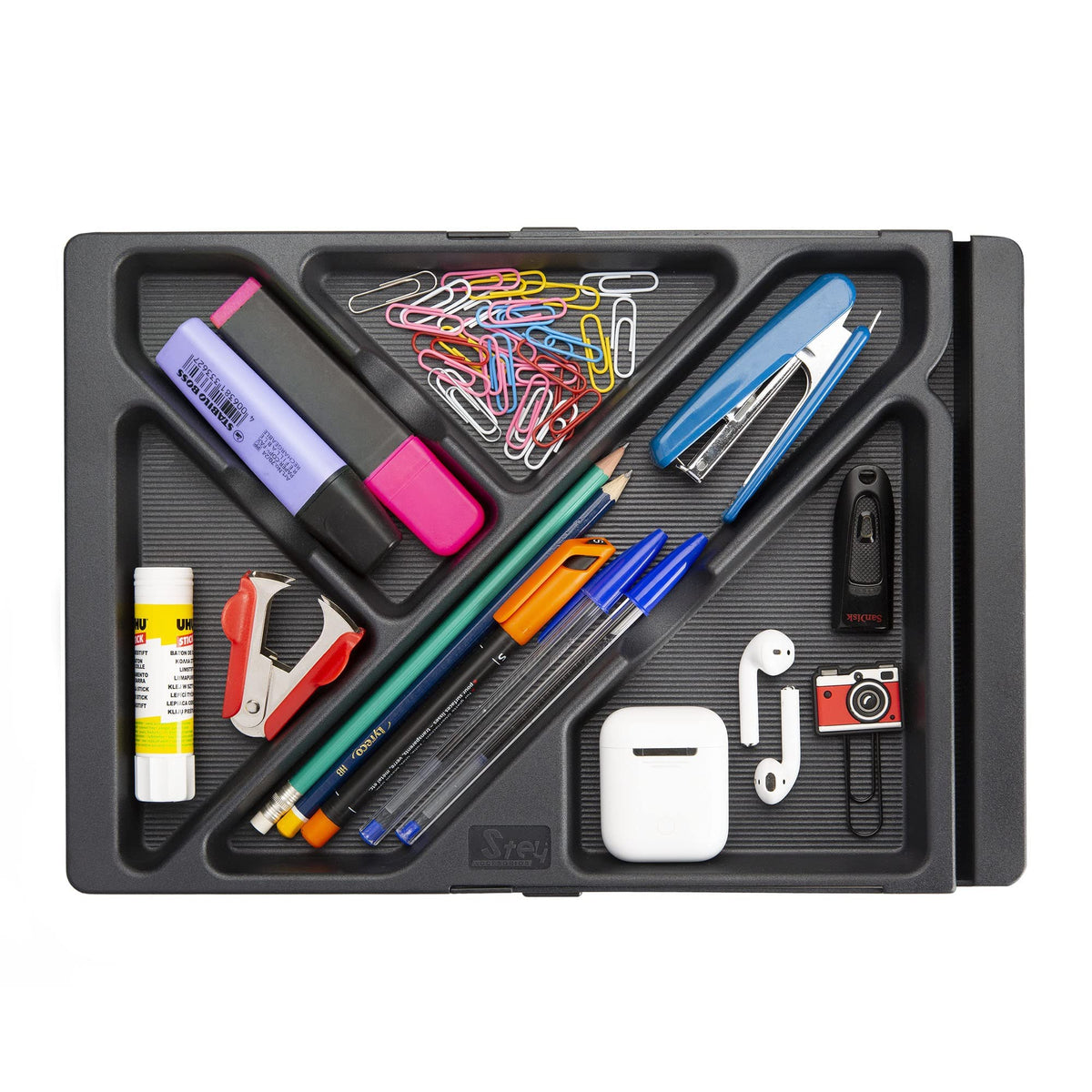 Ausziehbarer Schreibtisch-Organizer, 5 Stück, Schubladen-Organizer, Organizer für Büro, Marker, ausziehbar 32,8 cm bis 45 cm, Made in EU (1 stück)