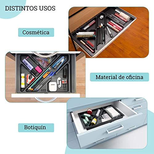 Ausziehbarer Schreibtisch-Organizer, 5 Stück, Schubladen-Organizer, Organizer für Büro, Marker, ausziehbar 32,8 cm bis 45 cm, Made in EU (1 stück)