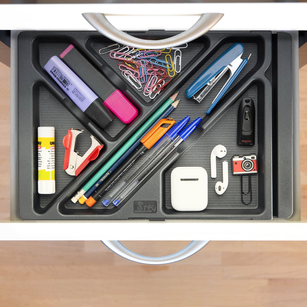Ausziehbarer Schreibtisch-Organizer, 5 Stück, Schubladen-Organizer, Organizer für Büro, Marker, ausziehbar 32,8 cm bis 45 cm, Made in EU (1 stück)