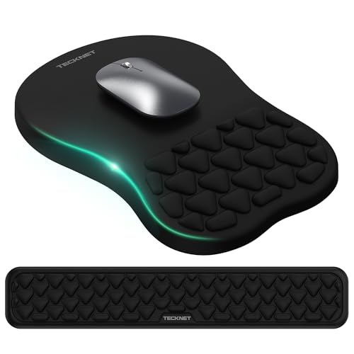 TECKNET Ergonomisches Mauspad mit Handauflage & Handballenauflage Tastatur