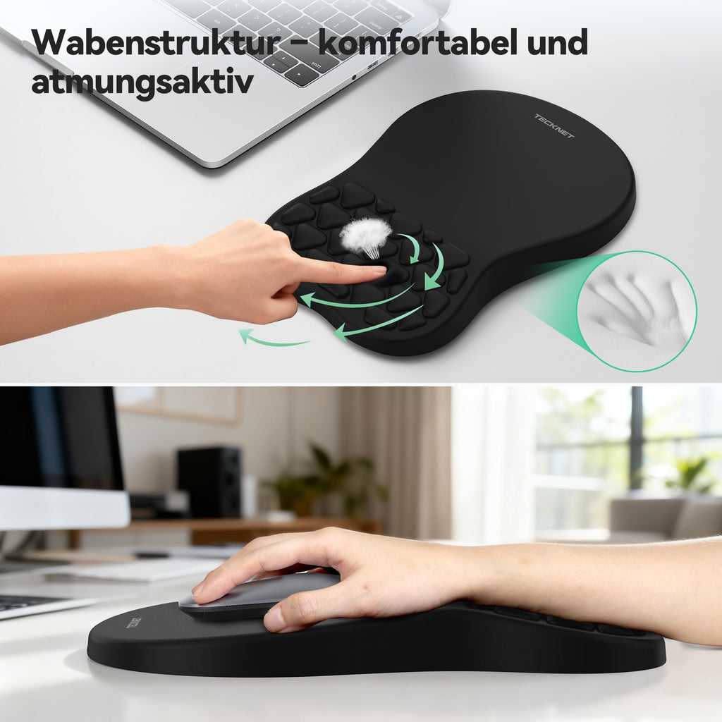 TECKNET Ergonomisches Mauspad mit Handauflage & Handballenauflage Tastatur