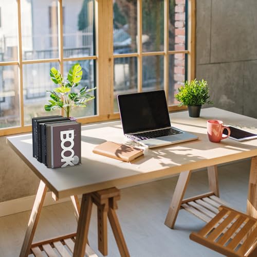 4 Stück Buchstützen Metall, Bücherhalter Bookends, Schwere Buchstütze