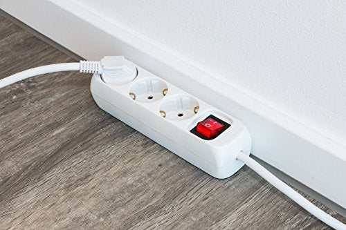 Meister Steckdosenleiste 3-fach - 3er-Set - 1,4 m Kabel - weiß - mit Schalter - IP20 Innenbereich / Steckerleiste / Mehrfachsteckdose / Tischsteckdose / Tido 3-fach / 7430590