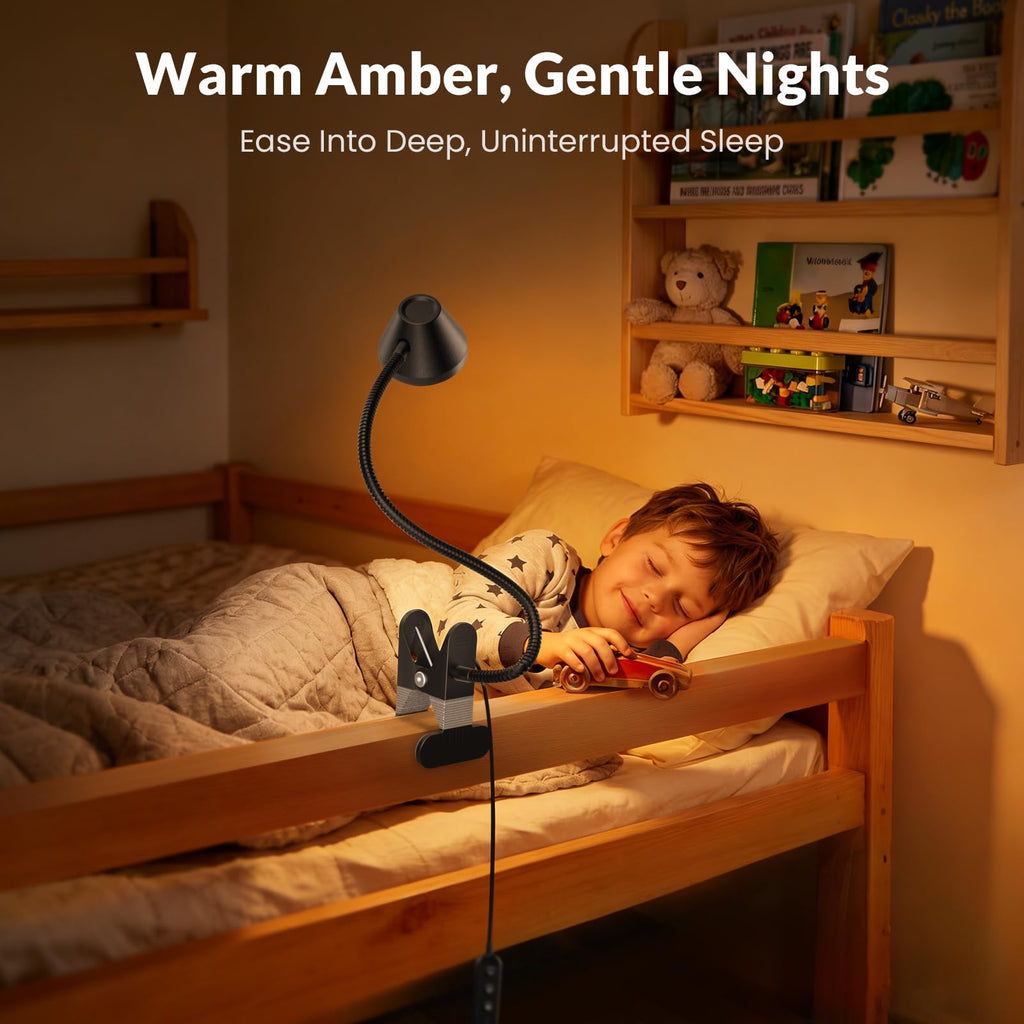 LEPOWER Klemmleuchte Bett Leselampe mit 5 Farben & Stufenlosem Dimmen