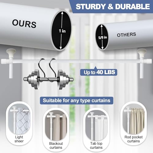 Raumteiler Paraventgestell Gardinenstange ohne Vorhang, Flexibel Verstellbarer Paravent, Raumtrenner oder Gardinenstange,Sichtschutz für Wohnzimmer Schlafzimmer,B 280 cm x H 317 cm, Weiß