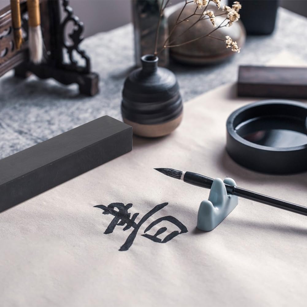 PH PandaHall Kalligraphie Briefbeschwerer, 1 Paar chinesische Kalligraphie Briefbeschwerer Schwarzer rechteckiger Edelstein Briefbeschwerer Werkzeug für Malerei, Schreiben, Zeichnen, Frühlingsfest