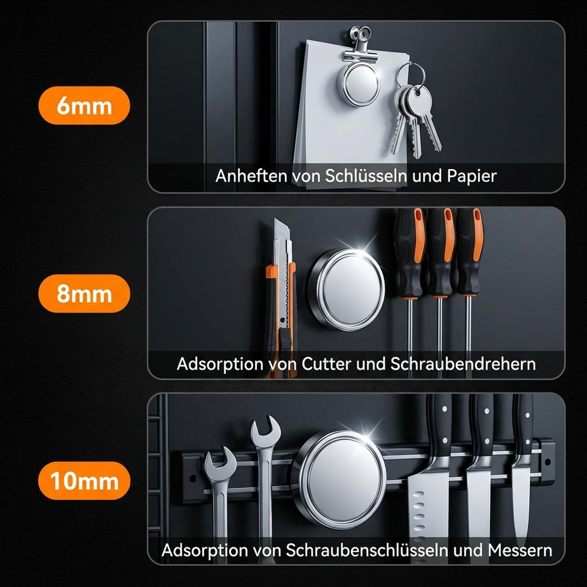 100 Stück Mini Neodym-Magnete,8X2mm Runde Starkmagnete mit starker Haftkraft – Ideal für Magnettafel, Whiteboard, Kühlschrank und Büro