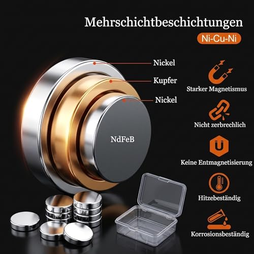 100 Stück Mini Neodym-Magnete,8X2mm Runde Starkmagnete mit starker Haftkraft – Ideal für Magnettafel, Whiteboard, Kühlschrank und Büro