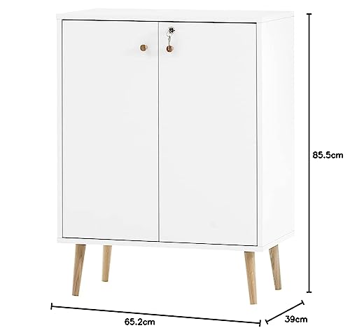 Schildmeyer Jonte Aktenschrank, weiß matt, 65,2 x 39 x 85,5 cm