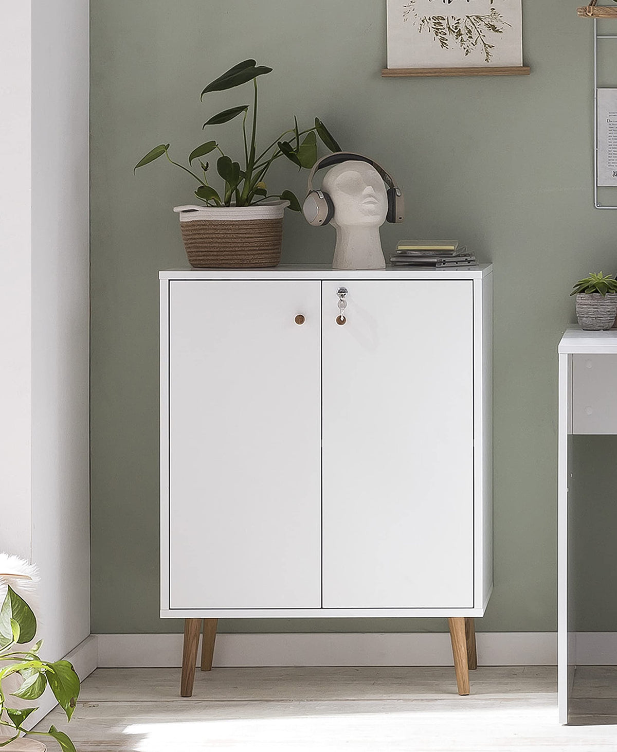 Schildmeyer Jonte Aktenschrank, weiß matt, 65,2 x 39 x 85,5 cm