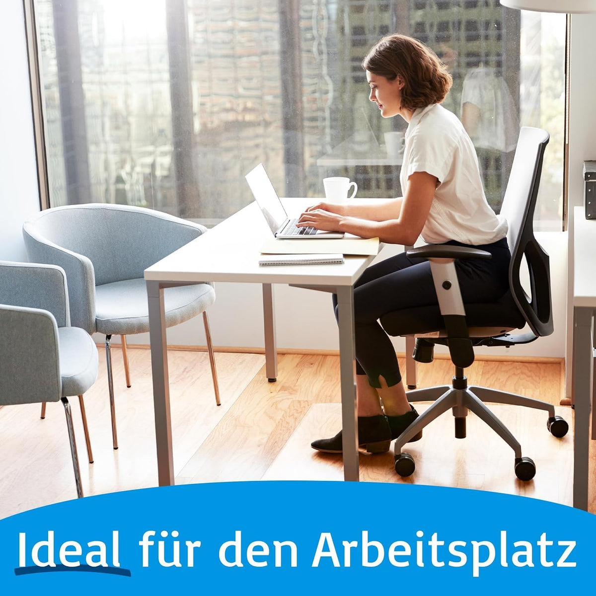 KARAT Bodenschutzmatte für Hartböden - Neo - Fußbodenschutz Schutzmatte Bürostuhl für Parkett Laminat Bodenmatte Bürostuhl - Stärke: 1,5 mm (Transparent, 90 x 120 cm)