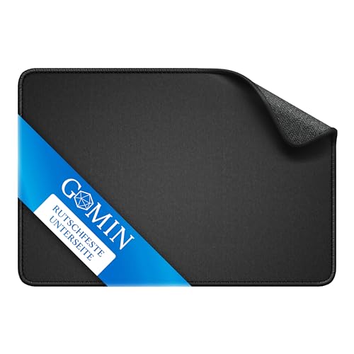 Gomin Mauspad 280 x 200 mm, Gaming Mousepad rutschfest und Wasserdicht, Ohne störendes Logo verbessert Präzision und Geschwindigkeit, Mouse Pad Klein ideal für Büro, Laptop und Gaming, Schwarz