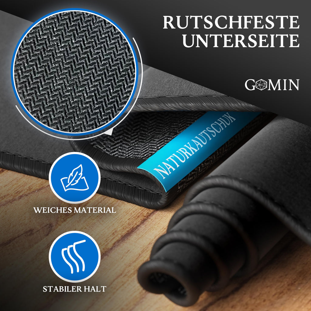 Gomin Mauspad 280 x 200 mm, Gaming Mousepad rutschfest und Wasserdicht, Ohne störendes Logo verbessert Präzision und Geschwindigkeit, Mouse Pad Klein ideal für Büro, Laptop und Gaming, Schwarz