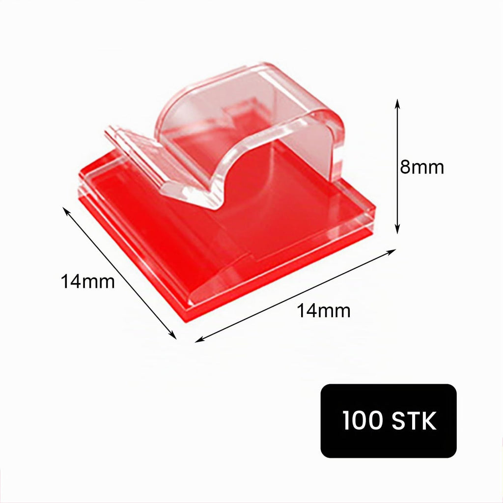 100 Stück Kabelhalter Selbstklebend, Kabelclips für Kabelmanagement, Kabelwandklammer mit 3M Klebepads für Kabelmanagement, Kabelklemmen & Kabelorganisator Schreibtisch (Transparent)
