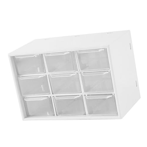 Schreibtisch-Organizer, Neun Gitter, Schubladentyp, Schreibtisch-Organisationsbox, Aufbewahrungskoffer, Make-up-Behälter, weiß (WHITE)