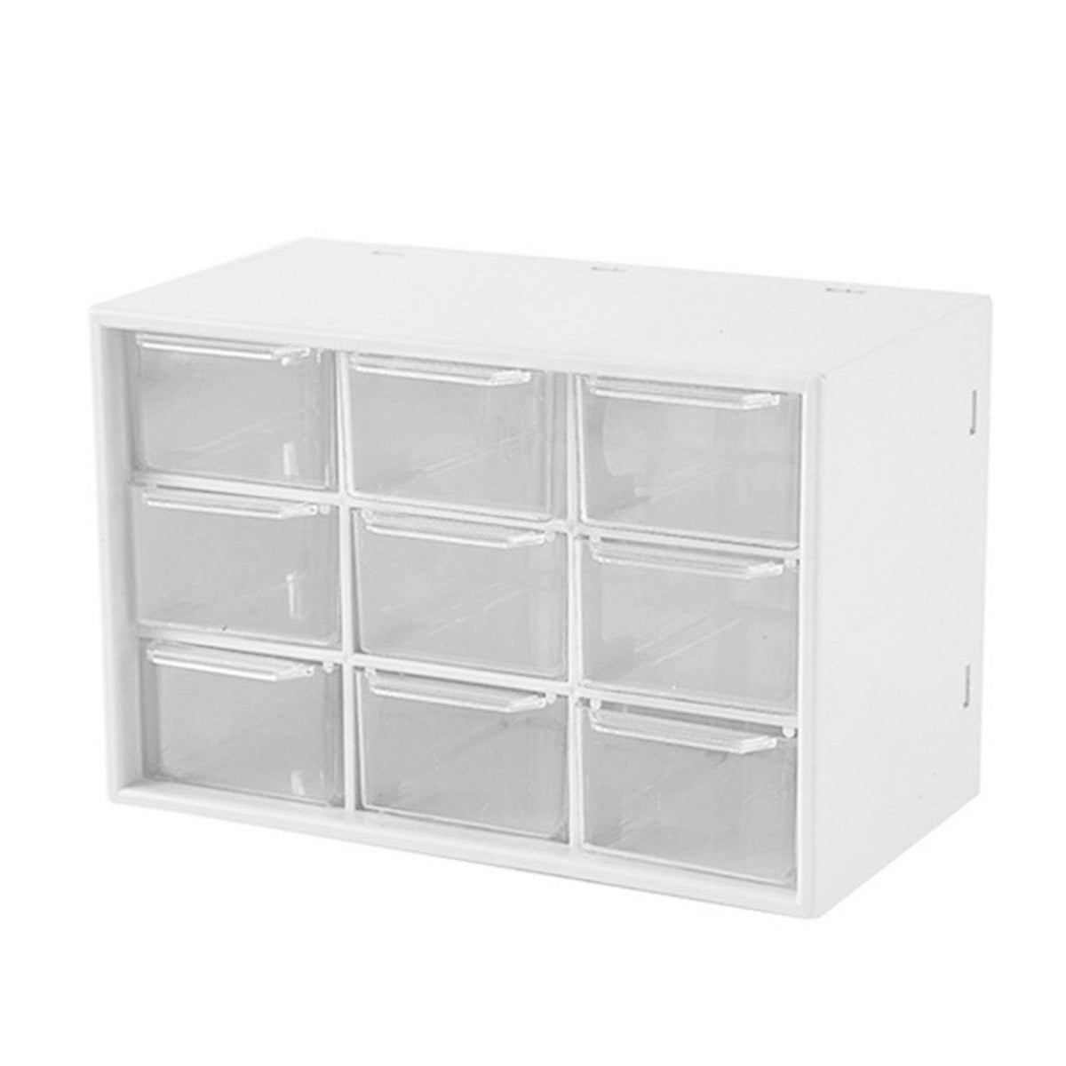 Schreibtisch-Organizer, Neun Gitter, Schubladentyp, Schreibtisch-Organisationsbox, Aufbewahrungskoffer, Make-up-Behälter, weiß (WHITE)