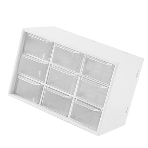 Schreibtisch-Organizer, Neun Gitter, Schubladentyp, Schreibtisch-Organisationsbox, Aufbewahrungskoffer, Make-up-Behälter, weiß (WHITE)