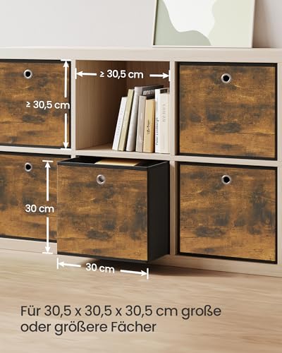 SONGMICS Aufbewahrungsbox 6er Set, Faltbox, 30 x 30 x 30 cm