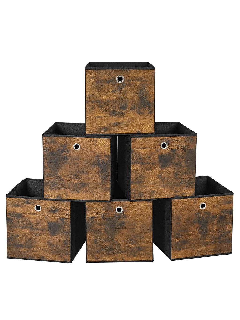 SONGMICS Aufbewahrungsbox 6er Set, Faltbox, 30 x 30 x 30 cm
