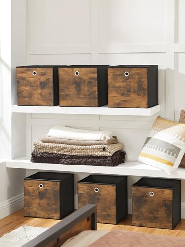 SONGMICS Aufbewahrungsbox 6er Set, Faltbox, 30 x 30 x 30 cm
