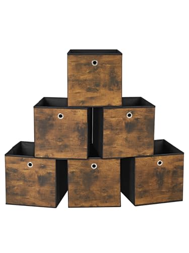 SONGMICS Aufbewahrungsbox 6er Set, Faltbox, 30 x 30 x 30 cm