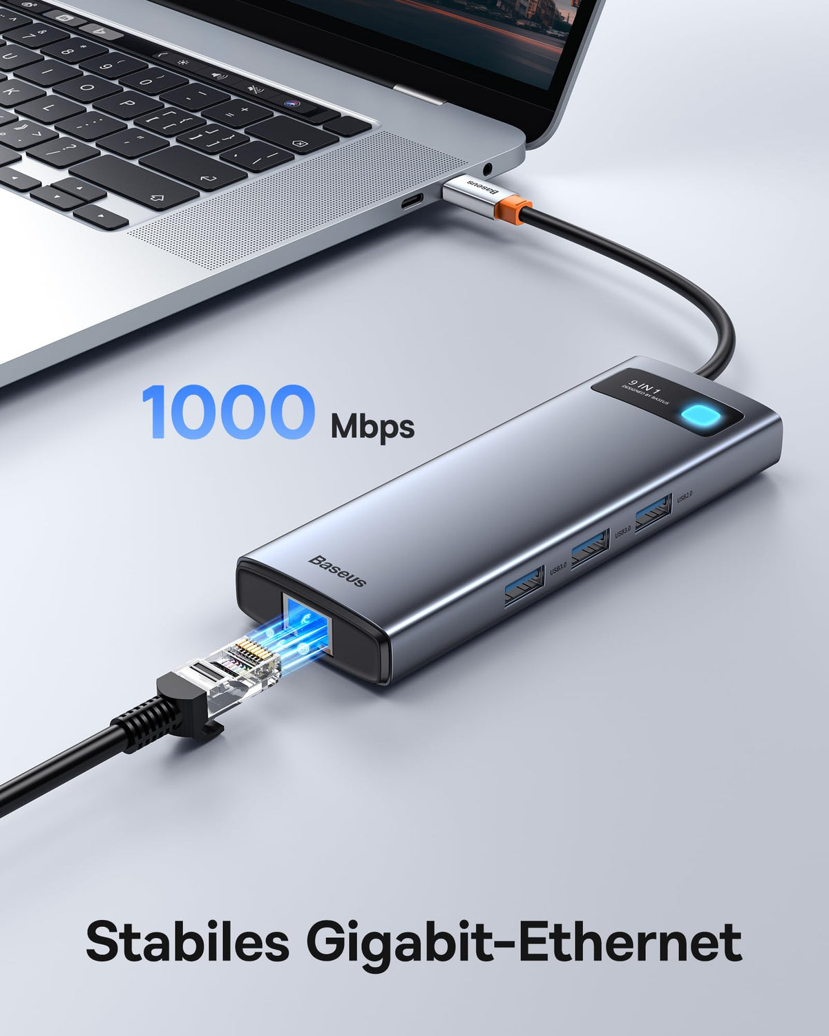 Baseus 9 in 1 Docking Station USB C 4K@120Hz [Chip-Upgrade], 2 HDMI 2 Monitore USB C Hub, 1000Mbp Ethernet, 100W PD,TF/SD, USB 3.0, Multiport Adapter für MacBook/Dell/HP/Surface/Lenovo & Mehr PC