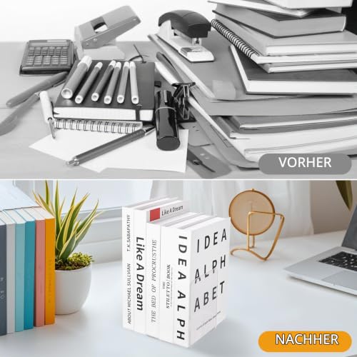 6 Stück Buchstütze Acryl Buchstützen für Regale, Transparente Buchhalter, Klarer Buchständer Bücherstützen, Book Ends Bookends für Schlafzimmer Büro Bibliothek Schule Zubehör Dekoration