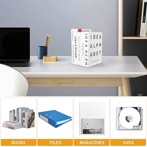 6 Stück Buchstütze Acryl Buchstützen für Regale, Transparente Buchhalter, Klarer Buchständer Bücherstützen, Book Ends Bookends für Schlafzimmer Büro Bibliothek Schule Zubehör Dekoration