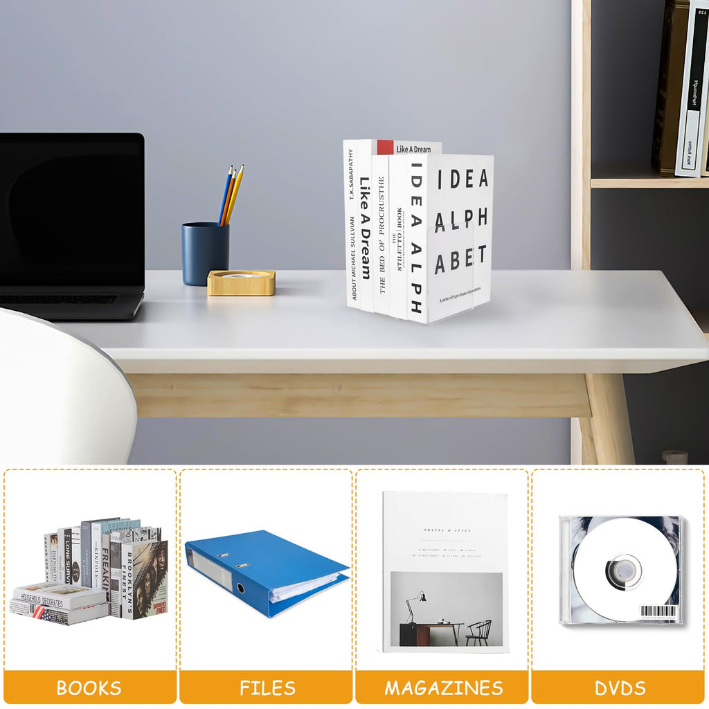 6 Stück Buchstütze Acryl Buchstützen für Regale, Transparente Buchhalter, Klarer Buchständer Bücherstützen, Book Ends Bookends für Schlafzimmer Büro Bibliothek Schule Zubehör Dekoration