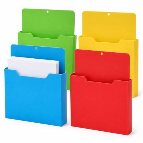 Magnetischer Aktenhalter, A4-Wandablage, Universal (4er-Pack)