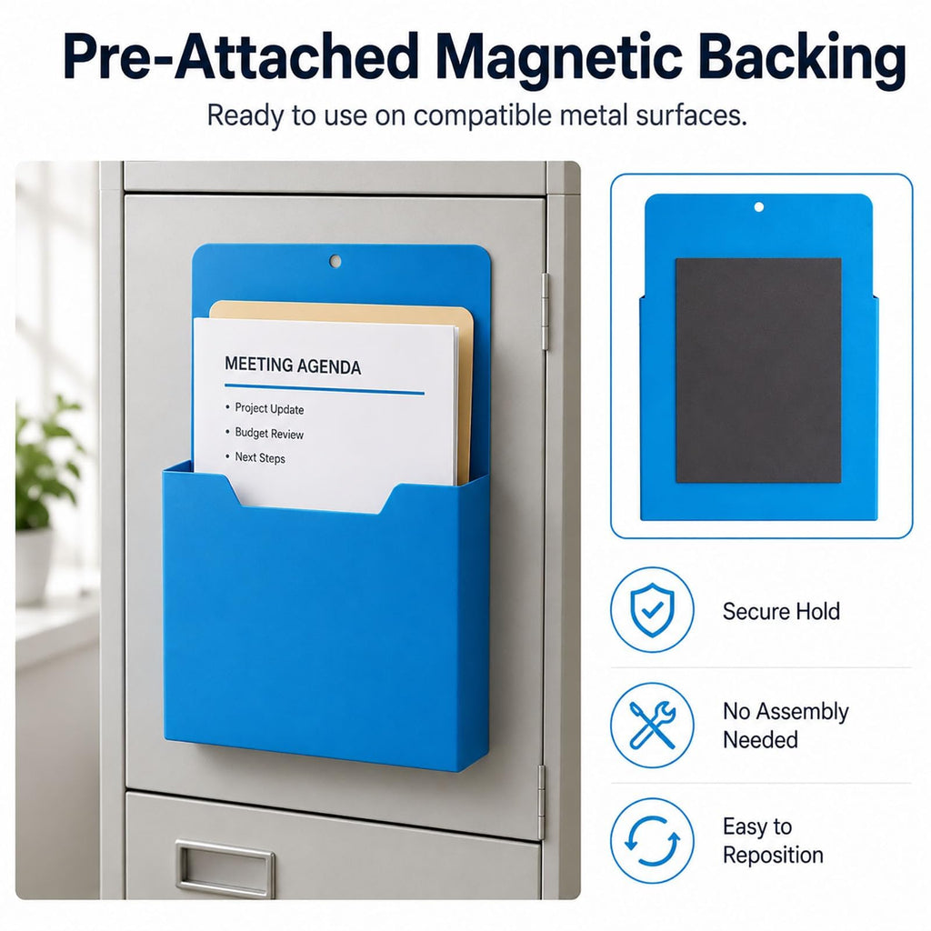 Magnetischer Aktenhalter, A4-Wandablage, Universal (4er-Pack)