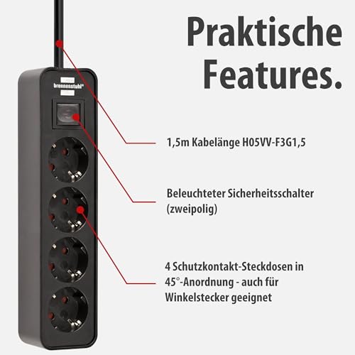 Brennenstuhl Ecolor Steckdosenleiste 4-Fach