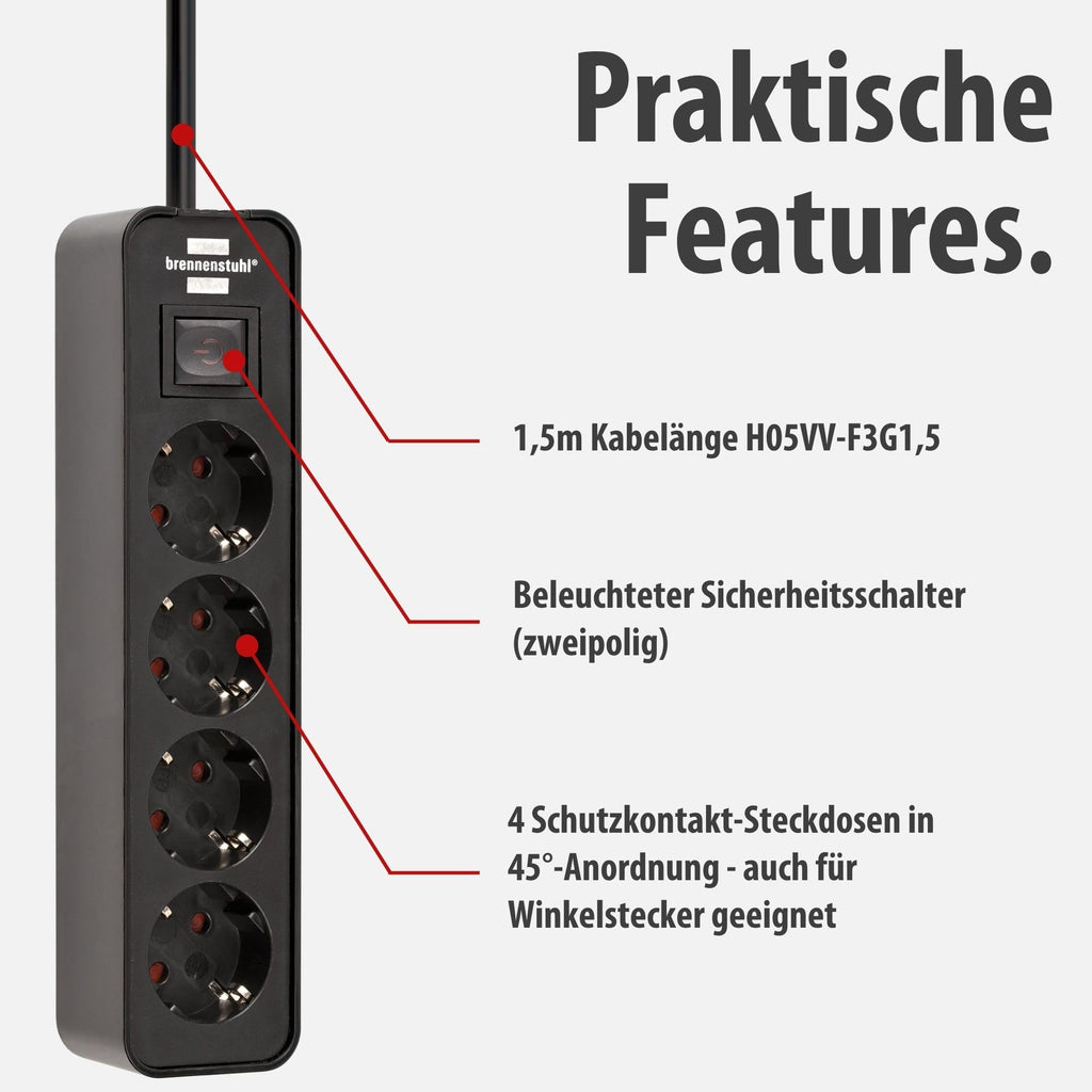 Brennenstuhl Ecolor Steckdosenleiste 4-Fach
