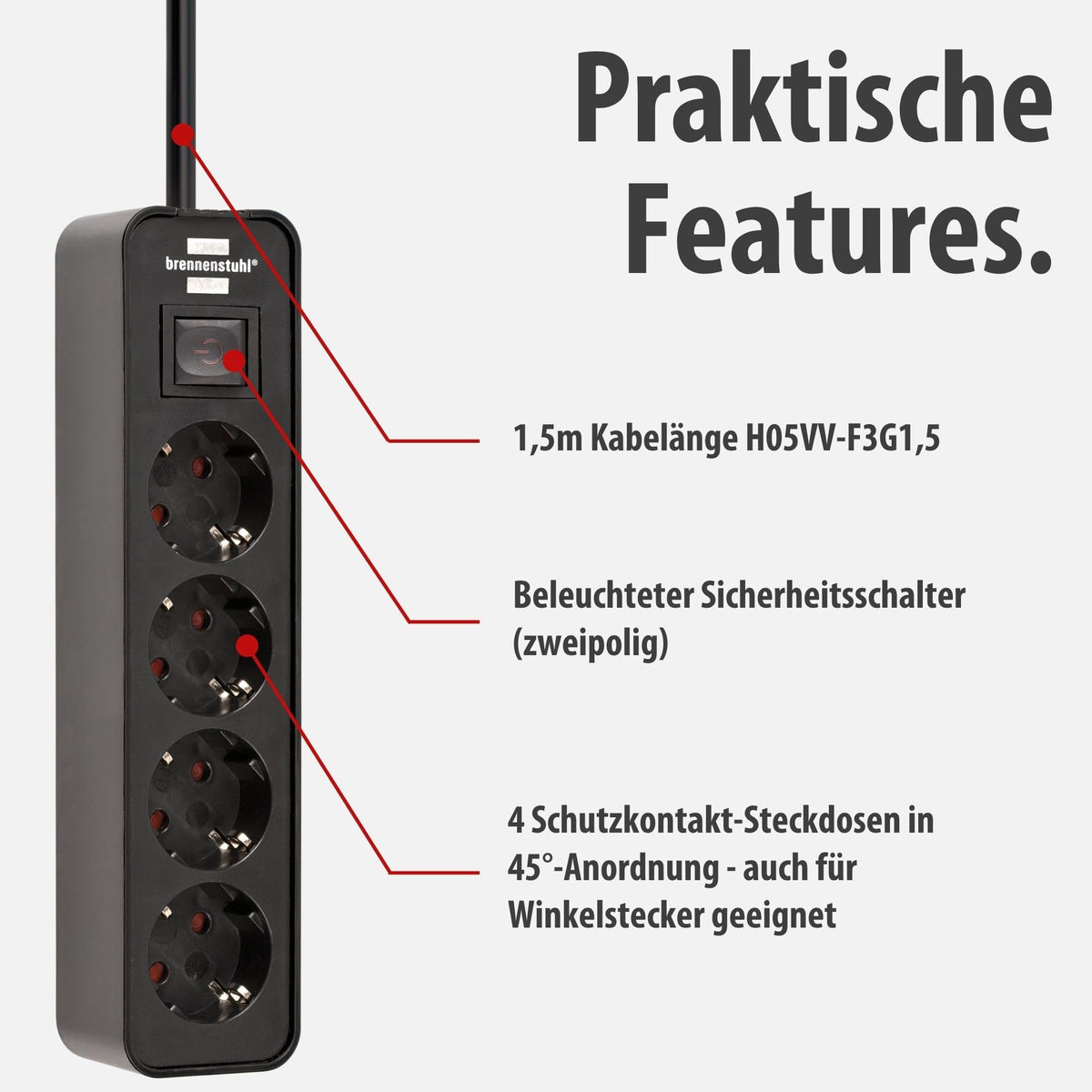 Brennenstuhl Ecolor Steckdosenleiste 4-Fach