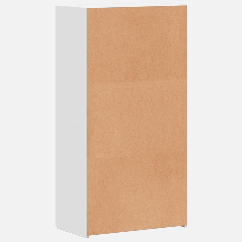 Aktenschrank Weiß Holzwerkstoff 60x32x115 cm mit Zwei Türen, Büroschrank für Archivierung und Ordnung, abschließbar, vielseitig für Büro, Arbeitszimmer und Homeoffice geeignet