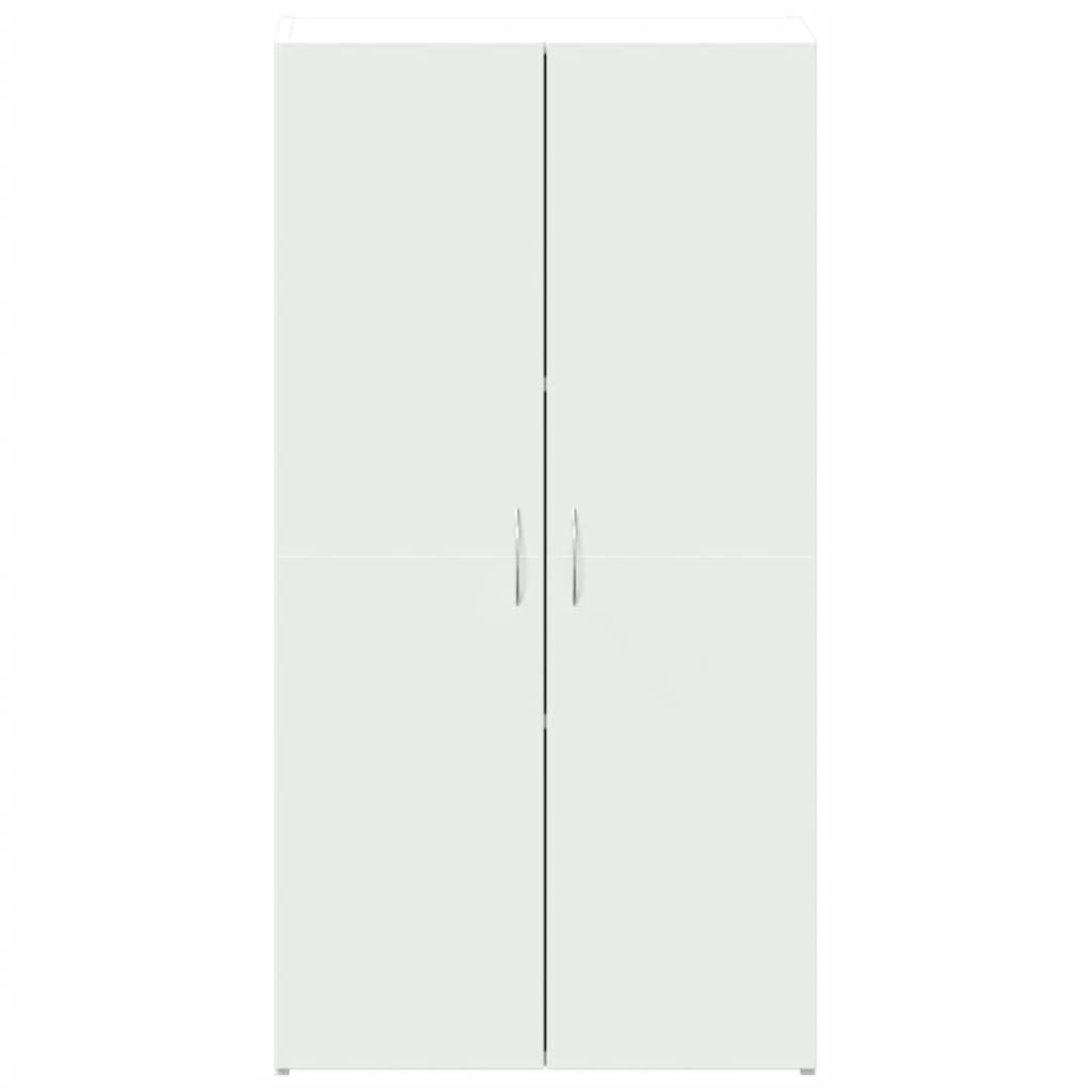 Aktenschrank Weiß Holzwerkstoff 60x32x115 cm mit Zwei Türen, Büroschrank für Archivierung und Ordnung, abschließbar, vielseitig für Büro, Arbeitszimmer und Homeoffice geeignet