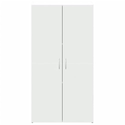 Aktenschrank Weiß Holzwerkstoff 60x32x115 cm mit Zwei Türen, Büroschrank für Archivierung und Ordnung, abschließbar, vielseitig für Büro, Arbeitszimmer und Homeoffice geeignet
