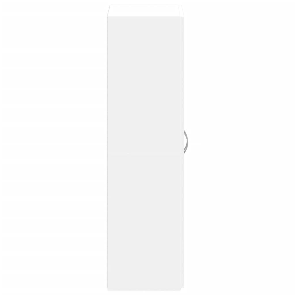 Aktenschrank Weiß Holzwerkstoff 60x32x115 cm mit Zwei Türen, Büroschrank für Archivierung und Ordnung, abschließbar, vielseitig für Büro, Arbeitszimmer und Homeoffice geeignet