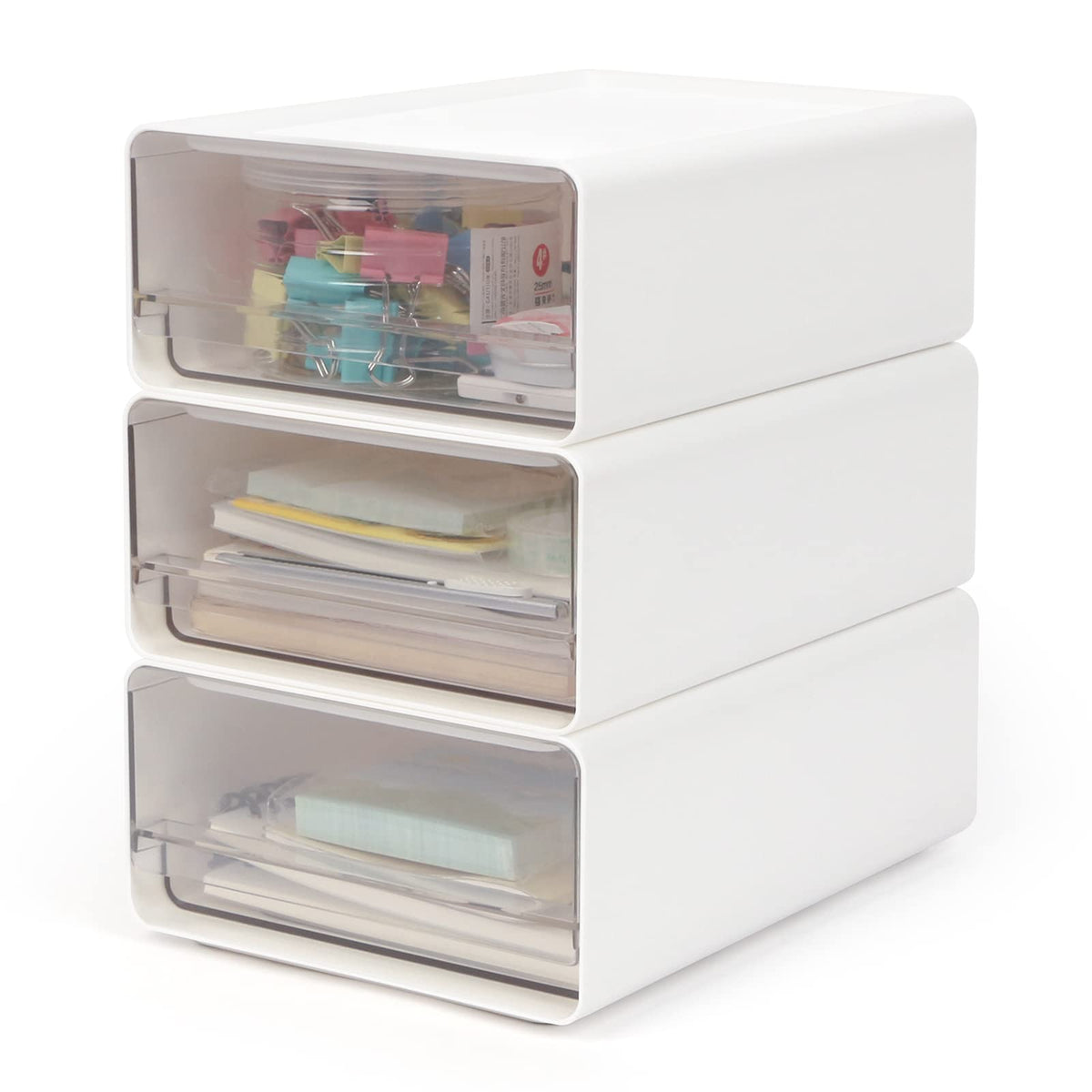 Organizer mit Schubladen Acryl 3 Stück, Schreibtisch Organizer A5