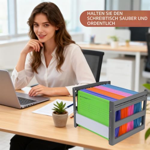 20 Stück A4 Hängeregister,Polypropylen für Hängemappen mit Tabs und Einsätzen,A4 Hängehefter,Hängeregister Mappen für Büro Schule Schreibtisch Arbeit