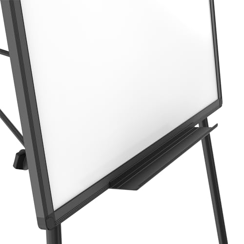 VIZ-PRO Magnetisches Whiteboard 90 x 60 cm mit Schwarzem Staffelei-Ständer