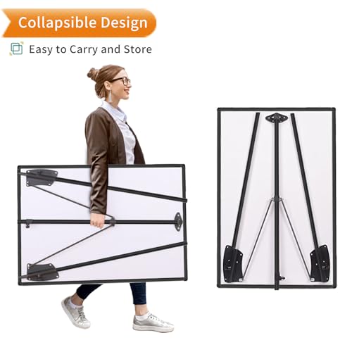 VIZ-PRO Magnetisches Whiteboard 90 x 60 cm mit Schwarzem Staffelei-Ständer