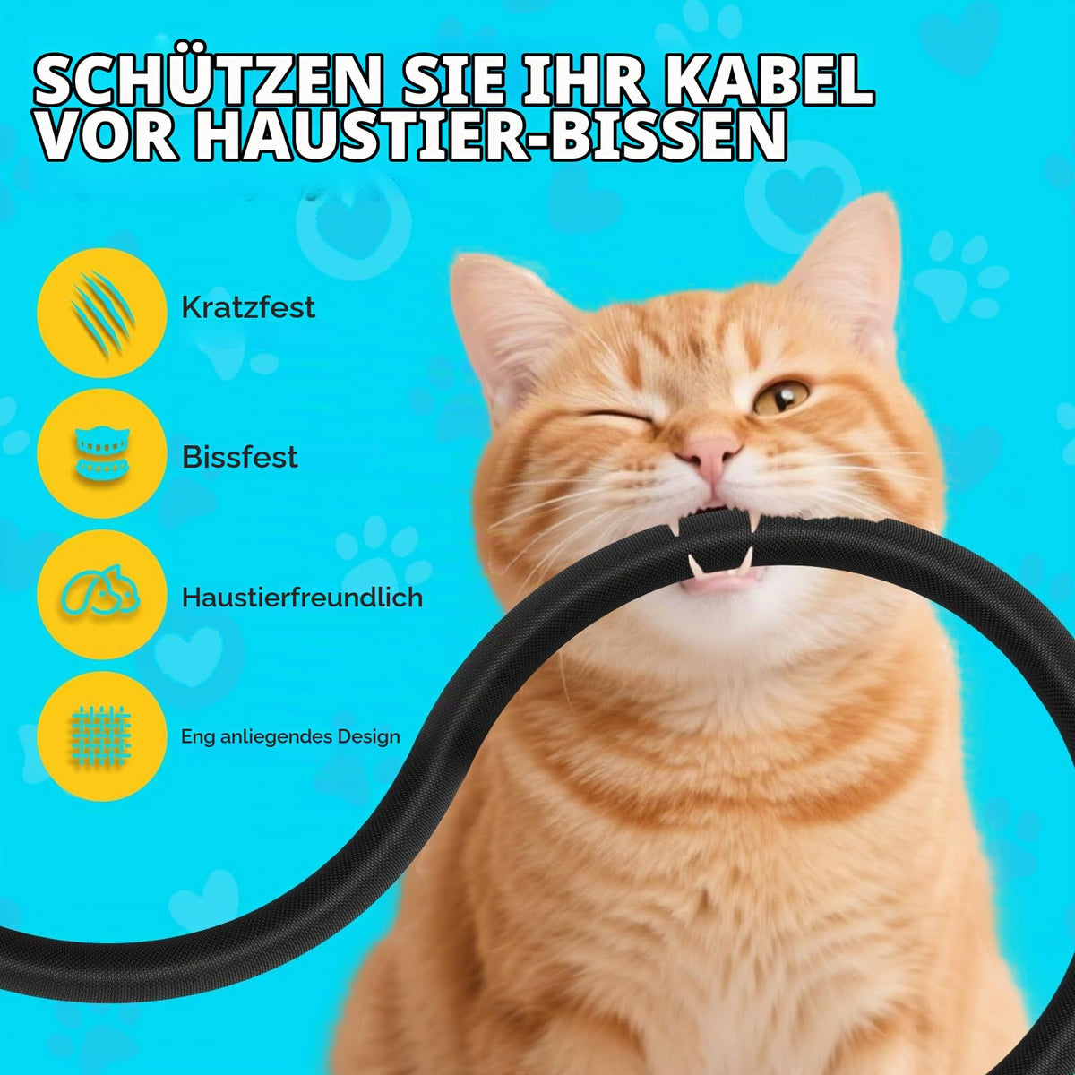 3m Kabelschlauch selbstschließend 13mm, Kabelschutz vor Haustieren,schwarz