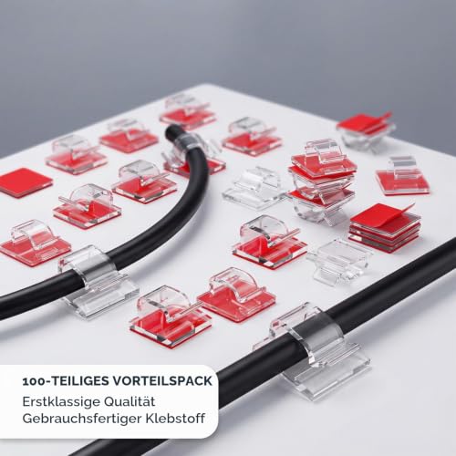 Kabelclips 100 Stück selbstklebend