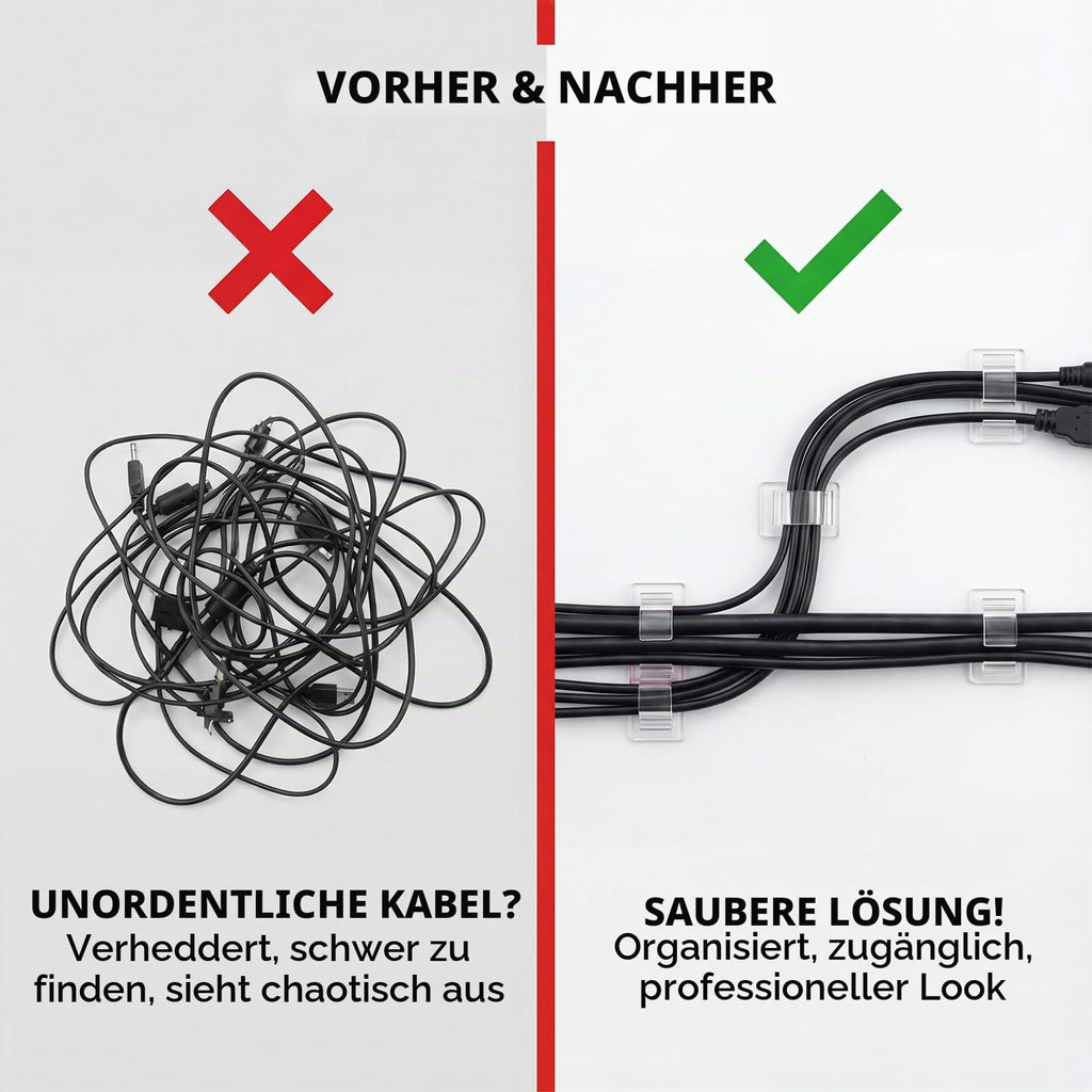 Kabelclips 100 Stück selbstklebend