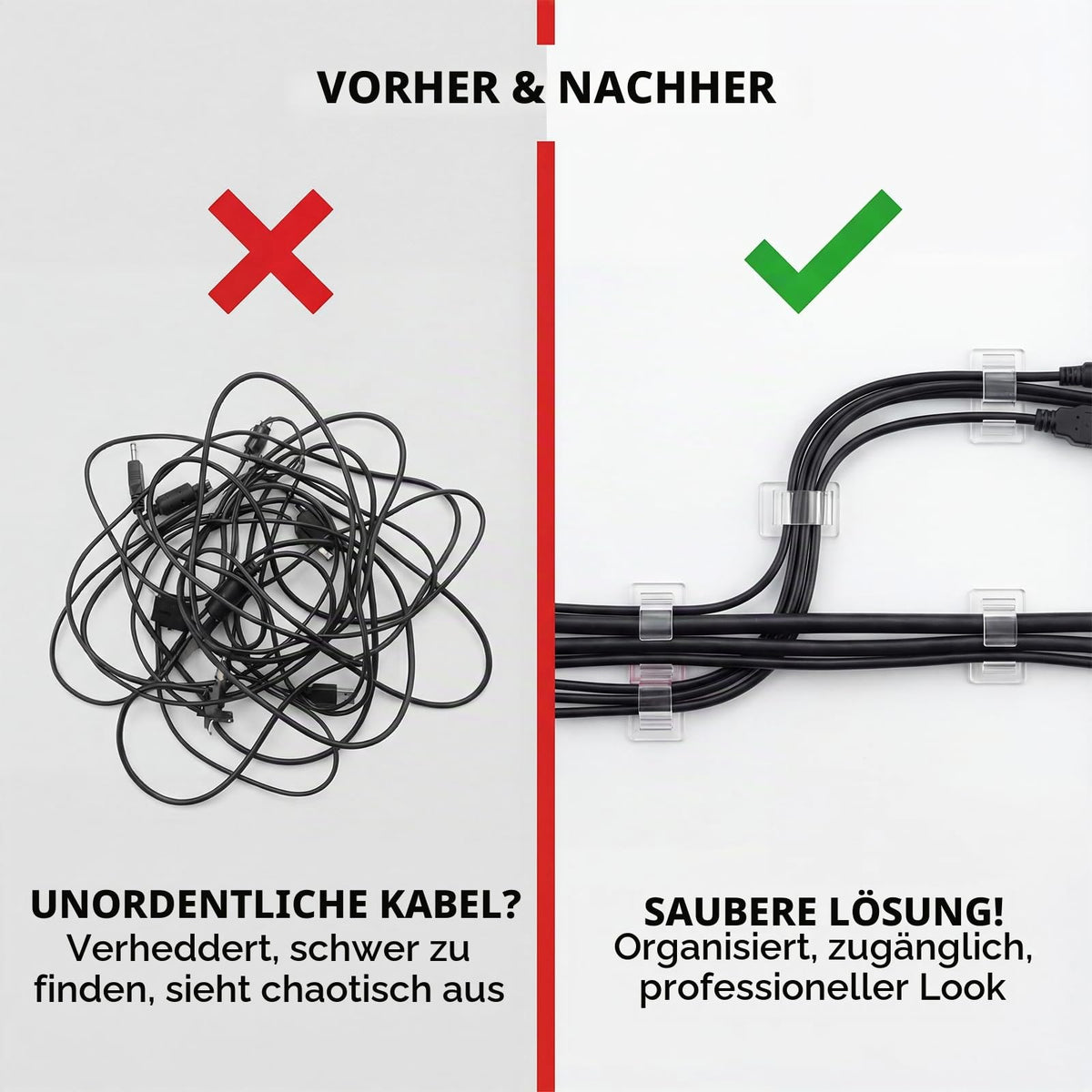 Kabelclips 100 Stück selbstklebend