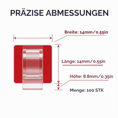 Kabelclips 100 Stück selbstklebend
