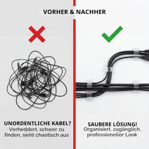 Kabelclips 100 Stück selbstklebend