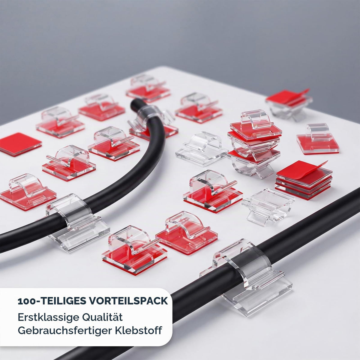 Kabelclips 100 Stück selbstklebend