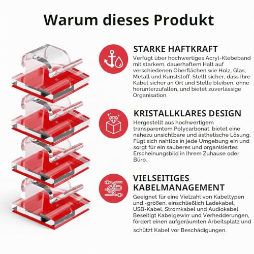 Kabelclips 100 Stück selbstklebend